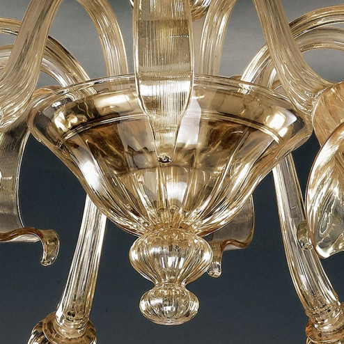"Agnese" lustre en cristal de Murano - 6 lumières - ambre