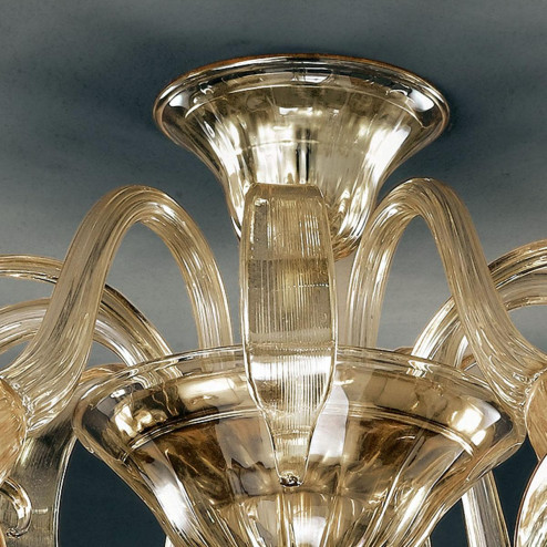 "Agnese" lampara de araña de Murano - 6 luces - ámbar