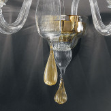 "Prassede" applique en verre de Murano - 2 lumières - transparent et oro