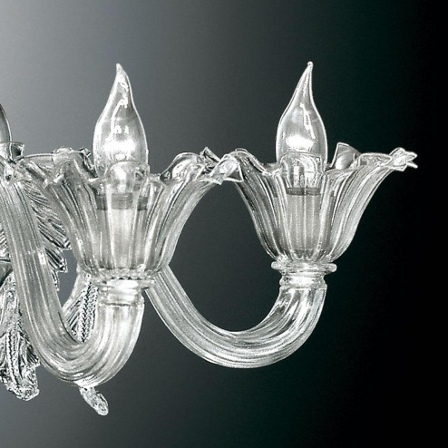 "Giustiniano" Murano glass chandelier - 6 lights - transparent