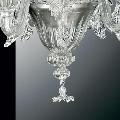 "Giustiniano" Murano glass chandelier - 6 lights - transparent