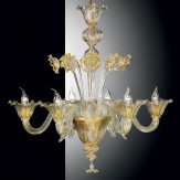 "Giustiniano" lampara de araña de Murano - 6 luces - oro