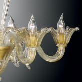 "Giustiniano" lustre en cristal de Murano - 6 lumières - or