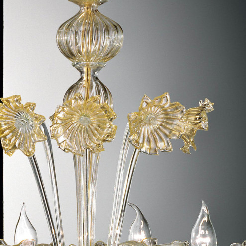 "Giustiniano" Murano glass chandelier - 6 lights - gold