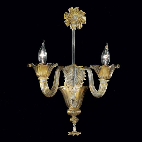 "Giustiniano" Murano glass sconce - 2 lights - gold