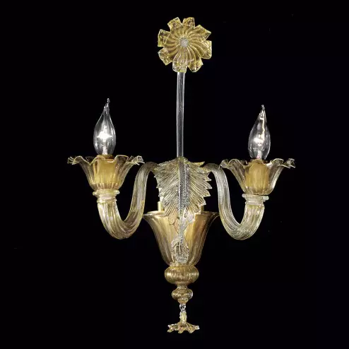 "Giustiniano" Murano glass sconce - 2 lights - gold