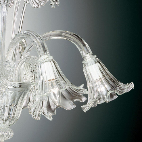 "Lucrezia" lampara de araña de Murano - 6 luces - transparente