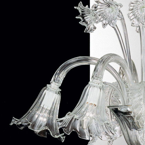"Lucrezia" Murano glass chandelier - 6 lights - transparent