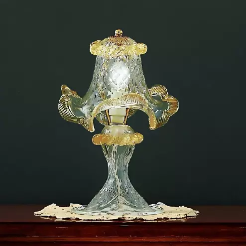 Canal Grande 1 light Murano small table lamp transparent gold color