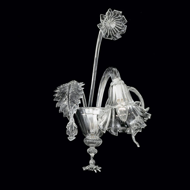 "Lucrezia" Murano glas wandleuchte - 1 flammig - transparent