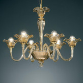 "Capuleto" lampara de araña de Murano - 6 luces - ámbar