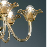 "Capuleto" lampara de araña de Murano - 6 luces - ámbar