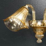 "Corinne" applique en verre de Murano - 2 lumières - ambre