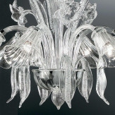 "Amanita" lampara de araña de Murano - 6 luces - transparente
