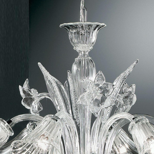 "Amanita" Murano glas Kronleuchter - 6 flammig - transparent