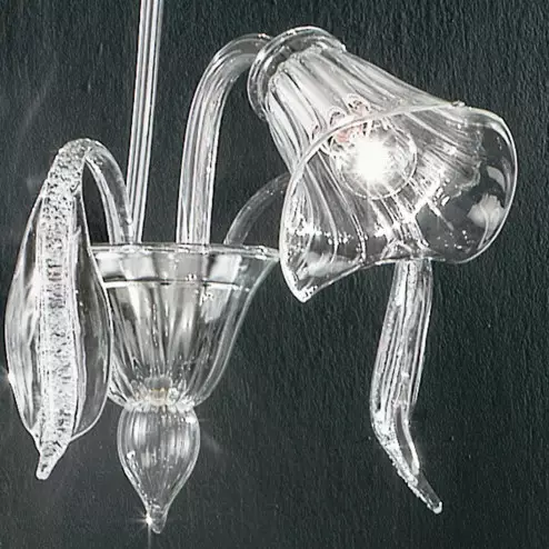 "Amanita" applique en verre de Murano - 1 lumière - transparent
