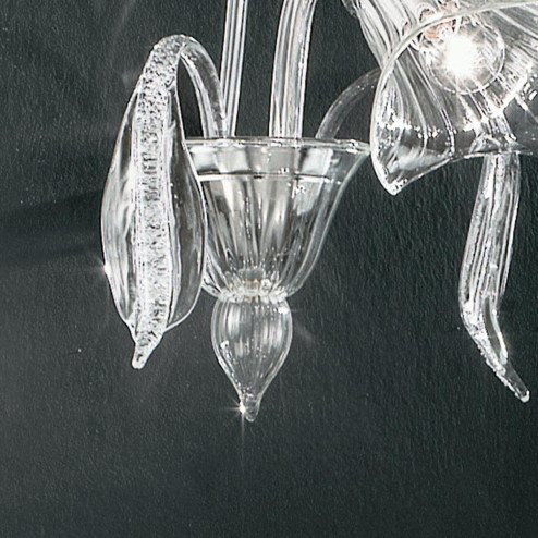 "Amanita" applique en verre de Murano - 1 lumière - transparent