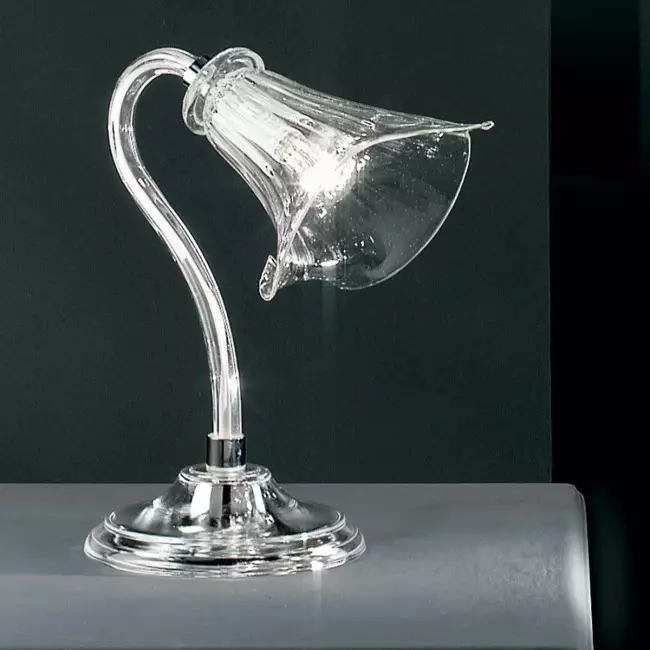 "Amanita" Murano glass bedside lamp - 1 light - transparent