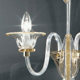 "Alloro" applique en verre de Murano - 2 lumières - transparent et ambre