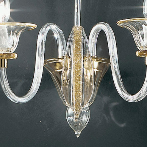 "Alloro" Murano glass sconce - 2 lights - transparent and amber