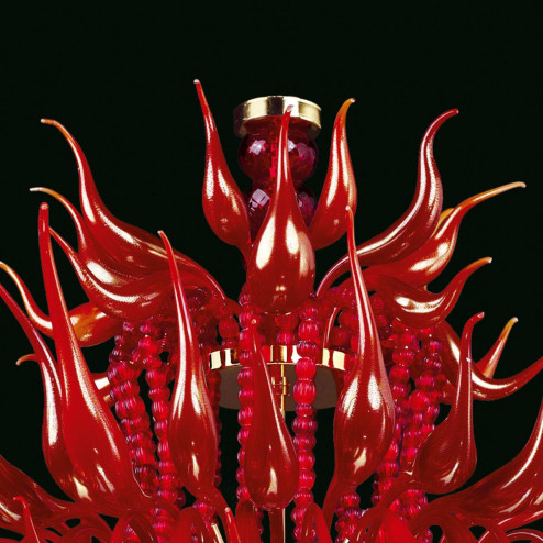 "Desdemona" lustre en cristal de Murano - rouge -