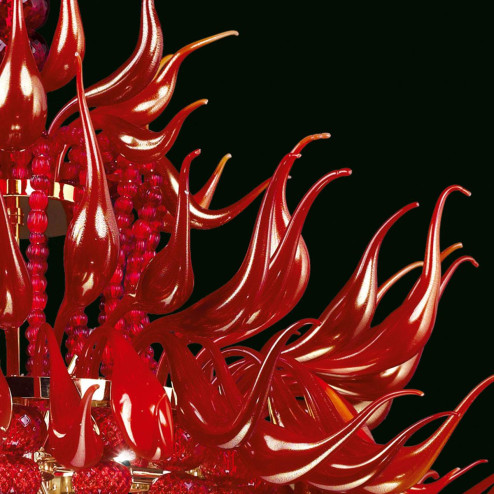 "Desdemona" Murano glass chandelier - red -