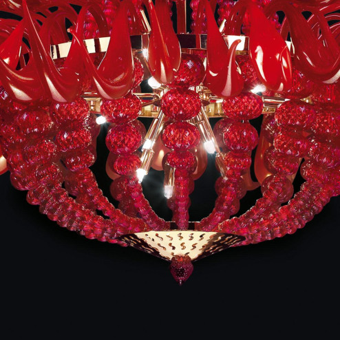 "Desdemona" lampara de araña de Murano - rojo -