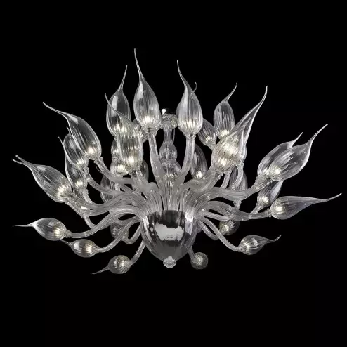 "Proserpina" Murano glass chandelier - transparent -