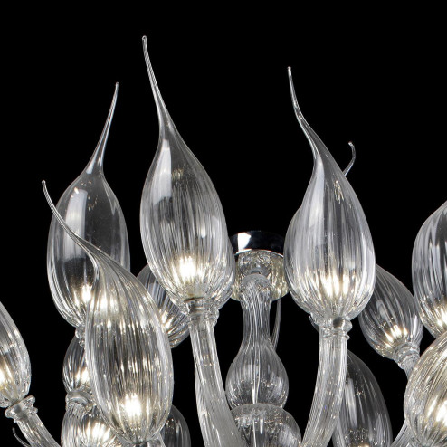 "Proserpina" lustre en cristal de Murano- transparent -