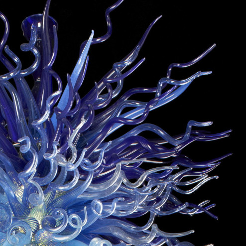 "Demetra" lustre en cristal de Murano - bleu - 