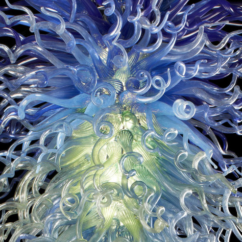 "Demetra" lustre en cristal de Murano - bleu - 