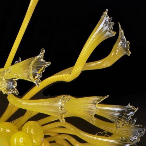 "Plutarco" lampara de araña de Murano - amarillo -
