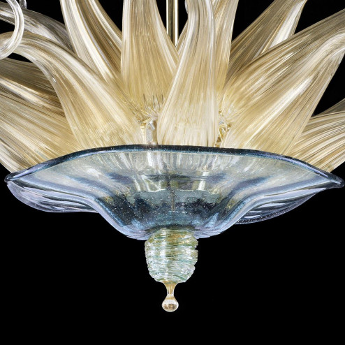 "Apollonia" Murano glass chandelier - blue and gold