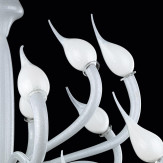 "Cerere" lampara de araña de Murano - blanco y plata -