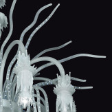 "Plutone" lampara de araña de Murano - blanco - 