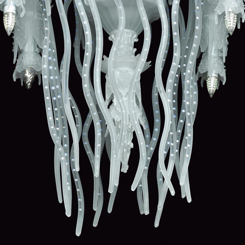 "Plutone" Murano glass chandelier - white - 