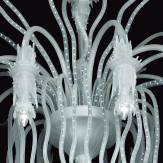 "Plutone" lampara de araña de Murano - blanco - 