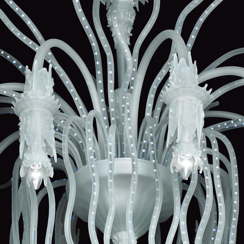 "Plutone" Murano glass chandelier - white - 
