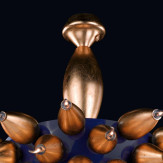 "Ecate" lampara de araña de Murano - azul y bronce -