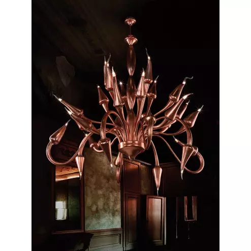 "Ade" lampara de araña de Murano - bronce -