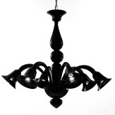 Serenissima 6 luces lámpara de Murano - color negro 