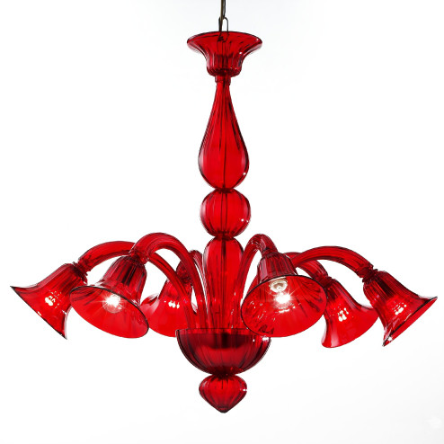 Serenissima 6 lumières Murano Lustre - couleur rouge