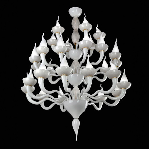 "Vulcano" lustre en cristal de Murano - blanc - 