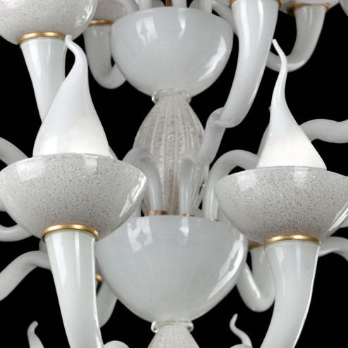 "Vulcano" lampara de araña de Murano - blanco -