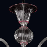 "Cassandra" lustre en cristal de Murano - transparent et rouge -