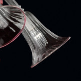 "Cassandra" lampara de araña de Murano - transparente y rojo -