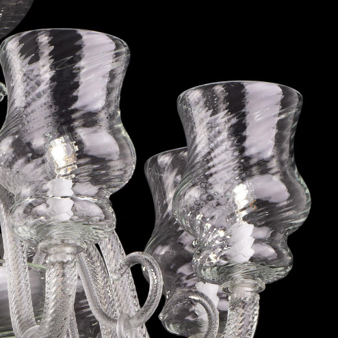 "Eschilo" lustre en cristal de Murano - transparent -