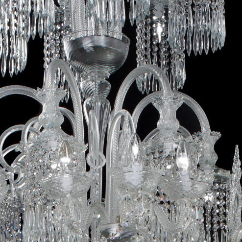 "Serse" lustre en cristal de Murano - transparent -