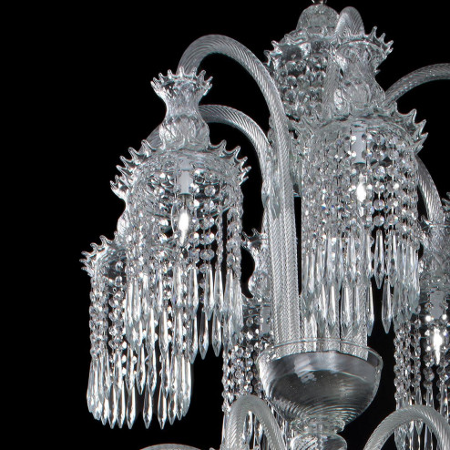 "Serse" lustre en cristal de Murano - transparent -