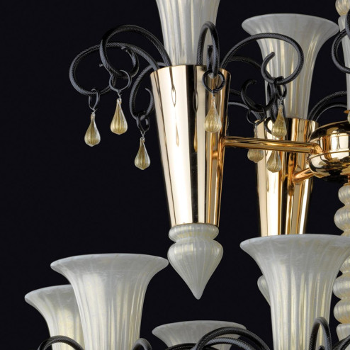 "Perseo" lustre en cristal de Murano - blanc - 